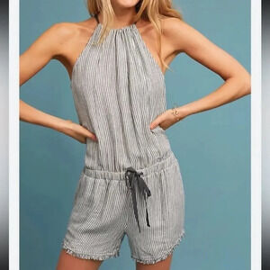 Cloth & Stone Anthropologie Striped Romper Size Small